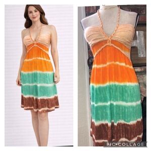 Tie dye backless dress